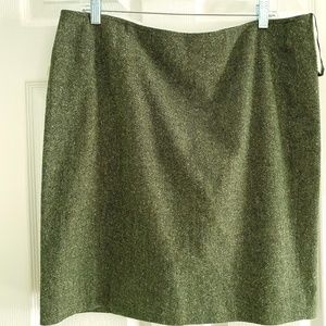 JONES NEW YORK GREEN TWEED SKIRT